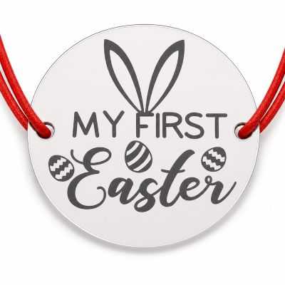 Brățară argint 925 cu bănuț My First Easter, șnur reglabil B-E1532
