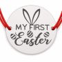 Brățară argint 925 cu bănuț My First Easter, șnur reglabil B-E1532