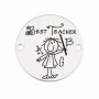 Bănuț Best Teacher din argint 925, cadou învățătoare 16.5mm E0396