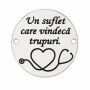 Pandantiv bănuț argint 925 mesaj medic Un suflet care vindecă trupuri, gravură laser 16.5mm G0209
