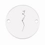 Element brățară siluetă femeie line art din argint 925, bănuț gravat 12 mm E1372