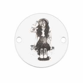 Element brățară fetiță din argint 925, fotogravură laser 16.5 mm E1827