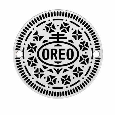 Charm biscuite Oreo din argint 925, element brățară 16.5 mm E0474