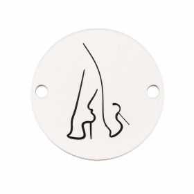 Bănuț argint 925 gravat pantofi stiletto, Ø 12 mm — cadou pentru ea E1357