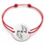 Brățară argint 925 cu chipuri artistice, șnur reglabil — cadou creativ B-E1629