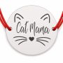 Brățară argint 925 Cat Mama, șnur reglabil — cadou iubitoare pisici B-E1769