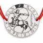 Brățară argint 925 cu bănuț zodia Săgetător, șnur reglabil — cadou pentru nativii Săgetător B-E0364