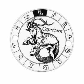 Element brățară zodie Capricorn din argint 925, gravat 16.5 mm E0359