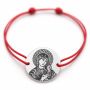 Brățară argint 925 cu icoana Maicii Domnului, șnur reglabil — cadou creștin B-E0667-GS