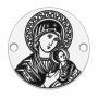 Bănuț icoană Maica Domnului cu Pruncul din argint 925, gravură laser, rotund 16.5 mm E0667