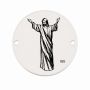 Charm Isus binecuvântând din argint 925, element brățară rotund 16.5 mm E0437