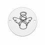 Element brățară înger din argint 925, tăbliță rotundă gravată cu îngeraș 16.5 mm E1106