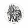 Bănuț argint 925 gravat icoana Sfintei Familii, cu Pruncul între Maria și Iosif E1501