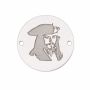 Medalion portret de pirat din argint 925, gravură laser 16.5mm E1234