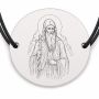 Brățară argint 925 cu bănuț Sfântul Daniil Sihastrul, șnur negru reglabil — R0025