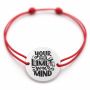 Brățară argint 925 cu bănuț mesajul Your only limit is your mind, șnur reglabil — cadou motivațional B-E1268