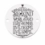 Bănuț argint 925 gravat mesajul Be Kind, Work Hard, Ø 16,5 mm — motivațional E1325