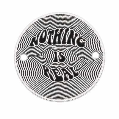 Bănuț argint 925 gravat mesajul psychedelic Nothing Is Real, Ø 16,5 mm — pentru spirite libere E1306