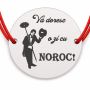 Brățară argint 925 cu bănuț mesajul Vă doresc o zi cu noroc și hornar, șnur reglabil — cadou pentru noroc B-E1411