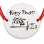 Brățară argint 925 cu bănuț pisica Harry Pawter pe mătură, șnur reglabil — cadou de Halloween B-E0917