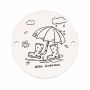 Bănuț argint 925 gravat umbrelă, cizmulițe și mesajul Hello, Autumn!, Ø 16,5 mm — de toamnă E1282
