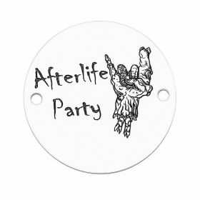 Bănuț argint 925 gravat mesajul Afterlife Party și personaj scheletic, Ø 16,5 mm — de Halloween E0720