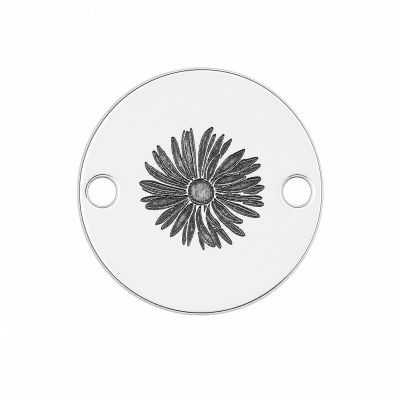 Bănuț argint 925 gravat păpădie, Ø 12 mm — de primăvară E1931