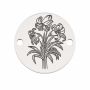 Bănuț argint 925 gravat buchet de crini, Ø 12 mm — de primăvară E1959