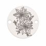 Bănuț argint 925 gravat flori ornamentale, Ø 12 mm — de primăvară E1971