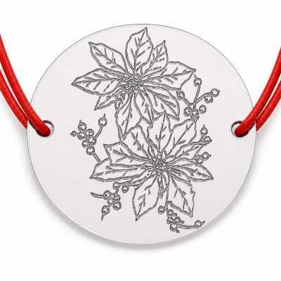 Brățară argint 925 cu bănuț flori ornamentale, șnur reglabil — cadou de primăvară B-E1971
