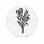 Bănuț argint 925 gravat buchet de lalele, Ø 12 mm — de primăvară E1972