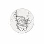Bănuț argint 925 gravat om de zăpadă cu instalație luminoasă, Ø 16,5 mm — de Crăciun E1352