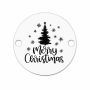 Bănuț argint 925 gravat brad și mesajul Merry Christmas, Ø 16,5 mm — de Crăciun E0727