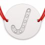 Brățară argint 925 cu bănuț acadea baston, șnur reglabil — cadou de Crăciun B-E0994