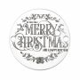 Bănuț argint 925 gravat mesaj vintage Merry Christmas, Ø 16,5 mm — de Crăciun E0998