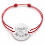 Brățară argint 925 cu bănuț îngeri și mesaj Merry Christmas, șnur reglabil — cadou de Crăciun B-E0983
