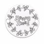Bănuț argint 925 gravat coroniță de ilice și mesaj Merry Xmas, Ø 16,5 mm — de Crăciun E0979