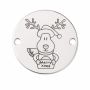 Bănuț argint 925 gravat ren cu mesaj Merry Xmas, Ø 16,5 mm — de Crăciun E0996