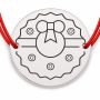 Brățară argint 925 cu bănuț coroniță de Crăciun cu fundă, șnur reglabil — cadou de Crăciun B-E0999