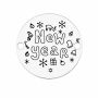 Bănuț argint 925 gravat mesaj New Year și fulgi, Ø 16,5 mm — de Anul Nou E1007