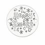 Bănuț argint 925 gravat mesaj Merry Xmass și fulgi, Ø 16,5 mm — de Crăciun E1002