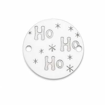 Bănuț argint 925 gravat mesaj Ho Ho Ho și steluțe, Ø 16,5 mm — de Crăciun E1022