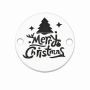 Bănuț argint 925 gravat mesaj Merry Christmas cu brad și steluțe, Ø 16,5 mm — de Crăciun E0953