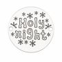 Bănuț argint 925 gravat mesaj Holy night și fulgi de nea, Ø 16,5 mm — de Crăciun E1013