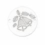 Bănuț argint 925 gravat clopoței și frunze de ilice, Ø 16,5 mm — de Crăciun E0960