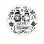 Bănuț argint 925 gravat doi gnomi și mesaj Merry Christmas, Ø 12 mm — de Crăciun E1894
