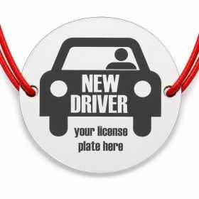 Brățară argint 925 cu bănuț New Driver, șnur reglabil — cadou șofer B-E0777