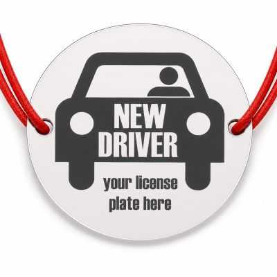 Brățară argint 925 cu bănuț New Driver, șnur reglabil — cadou șofer B-E0777