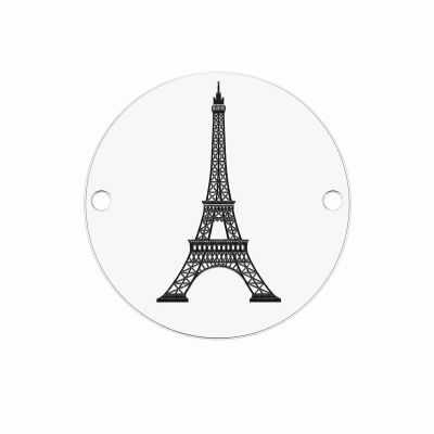 Bănuț argint 925 gravat Turnul Eiffel, Ø 16,5 mm — pentru pasionații de călătorii E2030