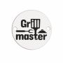 Bănuț argint 925 gravat mesaj Grill master și ustensile de grătar, Ø 16,5 mm — pentru pasionații de grătar E2008